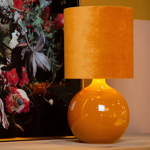 Lucide ESTERAD - Table lamp - Ø 24 cm - 1xE14 - Ocher Yellow - atmosphere 1